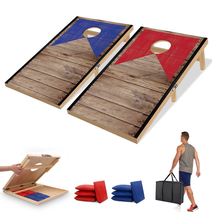 NZQXJXZ 90 x 60 cm Faltbar Cornhole Spiel Outdoor Cornhole Säckchen mit 8 Bohnensäcke & Tragetasche