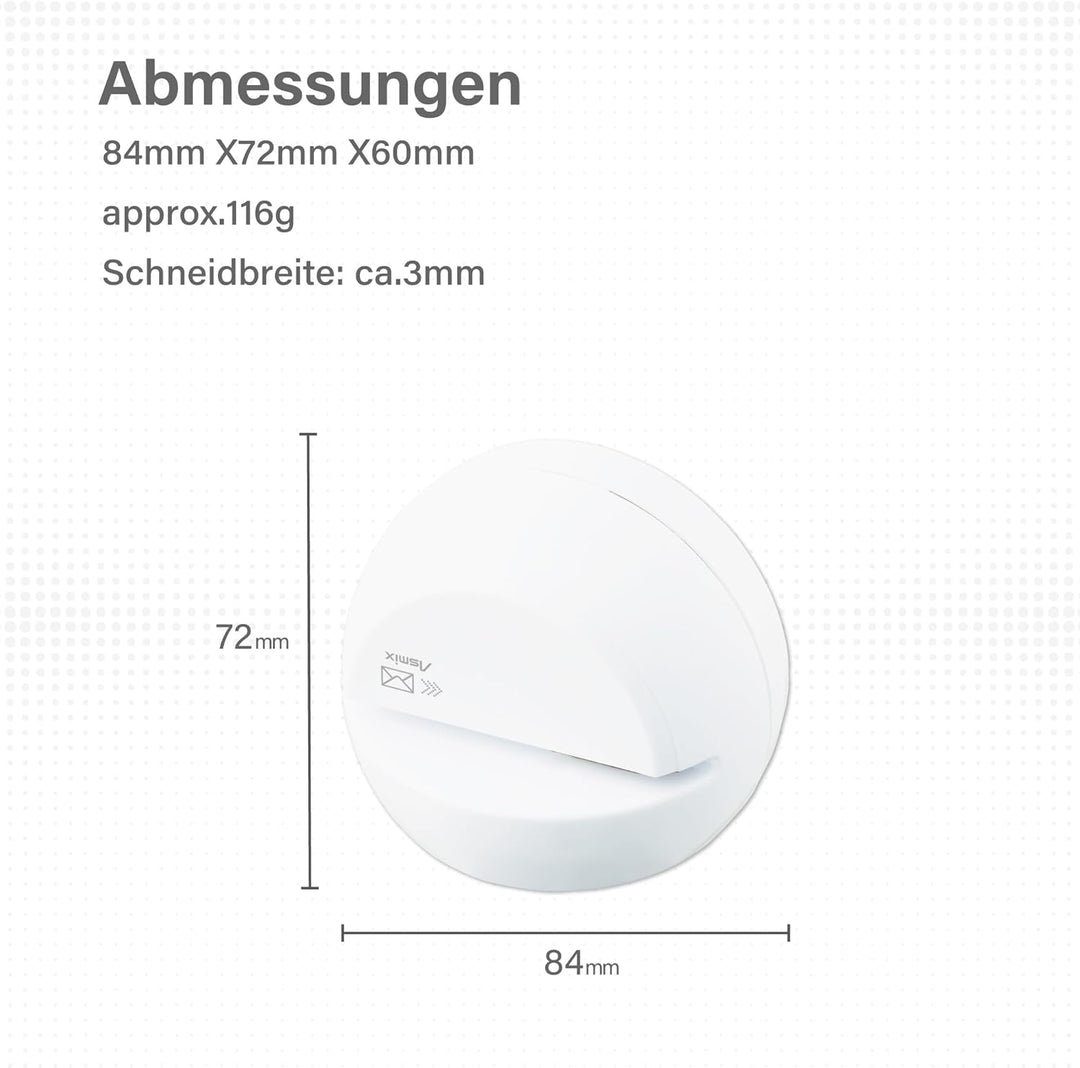 Elektrischer Brieföffner, LO85W, weisser Brieföffner, Umschlagöffner, Asmix (Japan Import) Weiss/opu