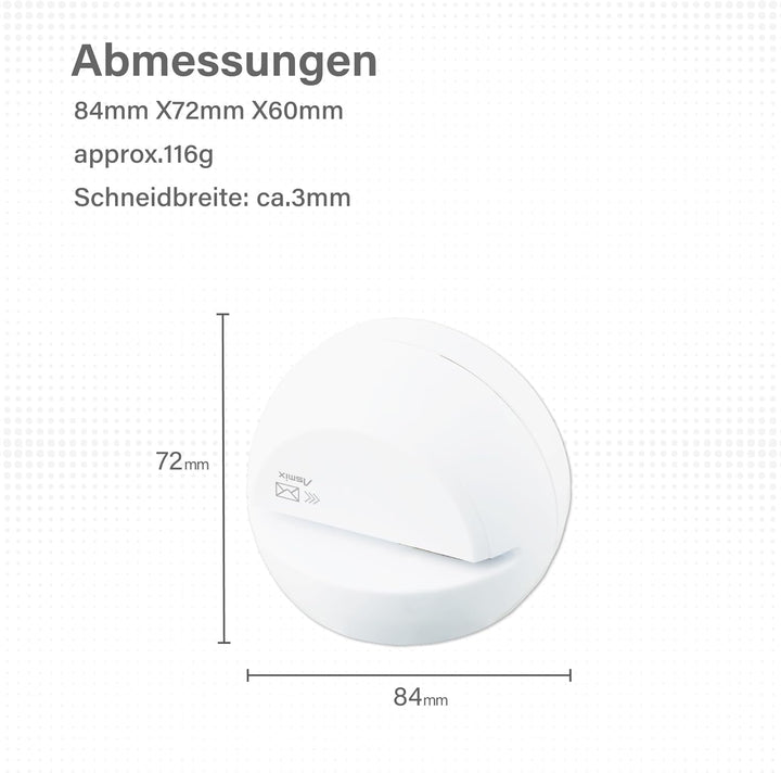 Elektrischer Brieföffner, LO85W, weisser Brieföffner, Umschlagöffner, Asmix (Japan Import) Weiss/opu