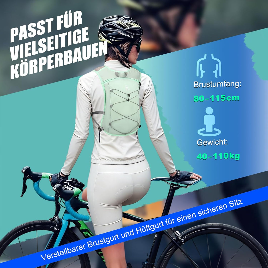 Laufweste Damen &amp; Herren mit 500ml Trinkflasche, Reflektierende Running Vest für Bessere Sichtbarkei