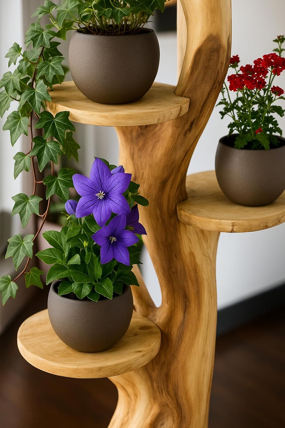 My-goodbuy24 Blumenständer Blumentreppe Blumenpodest Blumenhocker Pflanzen Blumen Deko Treppe Holz M