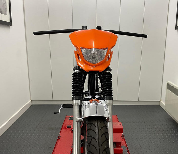 Alchemy Parts Motorrad Scheinwerfer - Supermoto & Streetfighter - Orange - 12V 35W