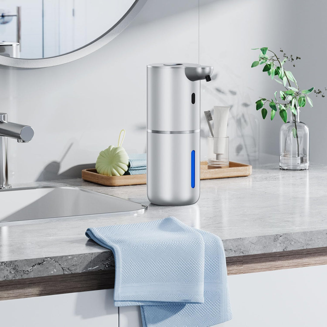 Fachixy Seifenspender Automatisch mit digitaler Anzeige,380ml Elektrischer Seifenspender mit Sensor,