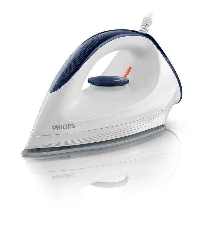Philips GC160/02 Trocken-Bügeleisen mit DynaGlide-Bügelsohle, 1200 Watt, weiss/blau