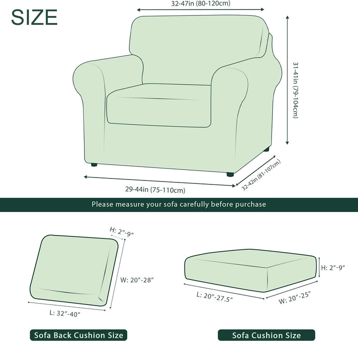 CHUN YI Sofabezug Stretch Sofa Überwürfe mit separaten Kissen- und Rückenbezügen Elastisch Sitzkisse