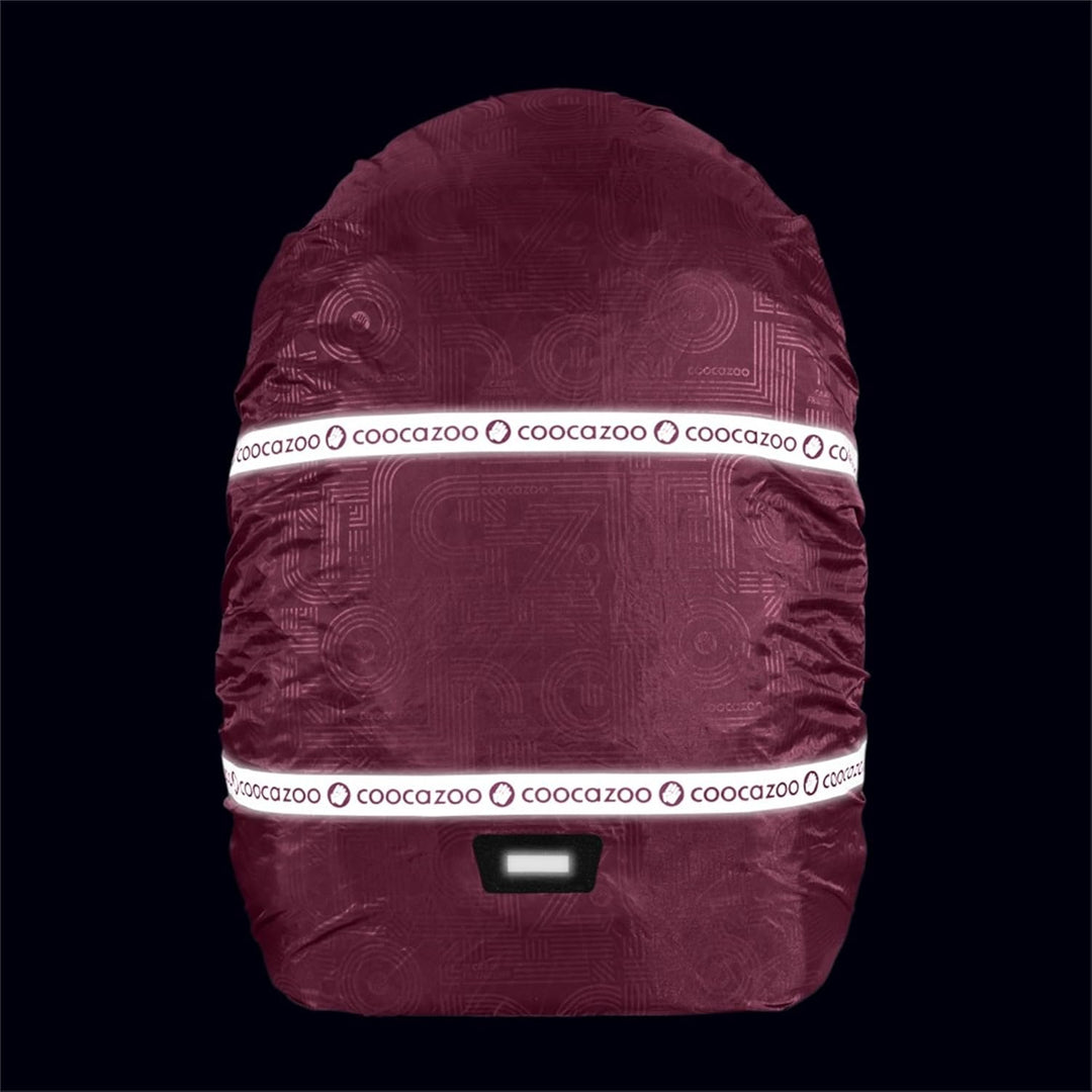 coocazoo Regenhülle, Berry, rot, reflektierend und wasserdicht, getapte Nähte, geeignet für Rucksäck