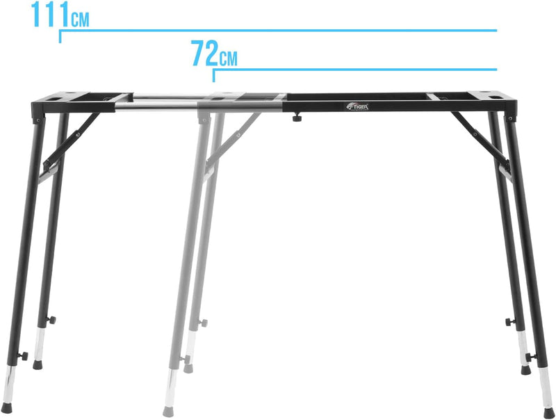 Tiger Mischpult und Keyboardständer, höhenverstellbar - Schwarz - mit flacher Oberfläche Single, Sin