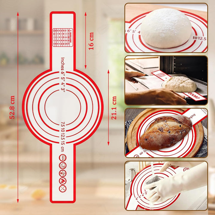 Komplettes Gärkörbchen Sauerteig Starter Set, 700ml Sauerteig Glas mit Gärkorb rund und oval, Spatel