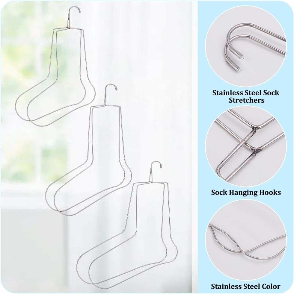 UNICRAFTALE 6 Stück 3 Grössen Sockenspanner Edelstahl Socken Trockenbügel Strick Sockenformer Metall