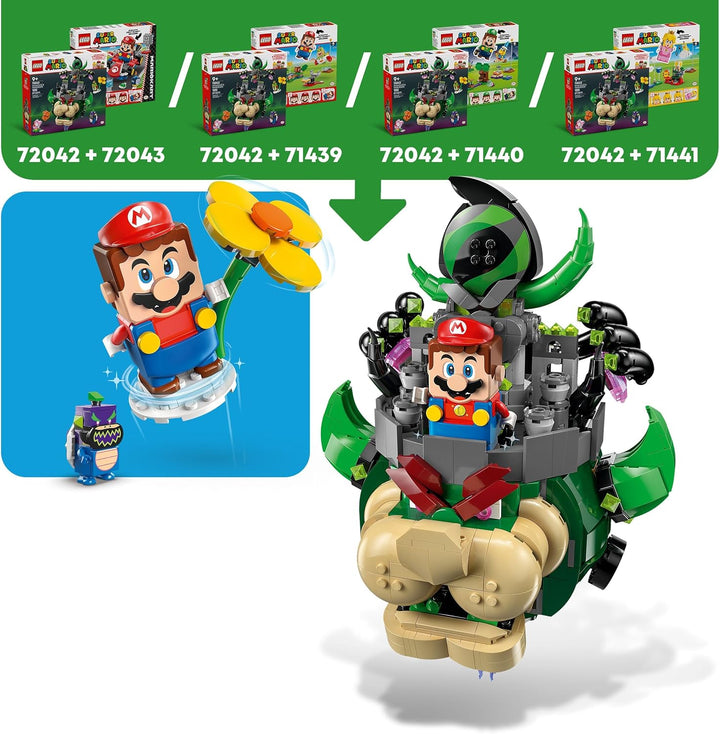 LEGO Super Mario Prinz Florian & Schloss Bowser - Interaktives Spielzeug mit 4 Figuren - Pinker Yosh