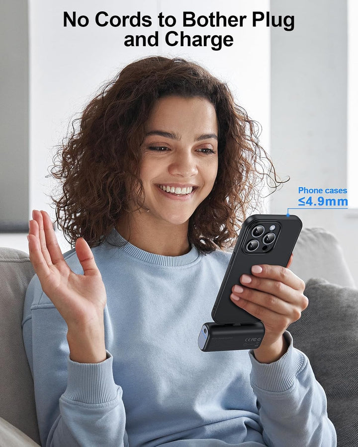 3 in 1 Mini Powerbank USB C für iPhone,5000mAh Klein Power Bank für iWatch,Kompatibel mit iPhone 17