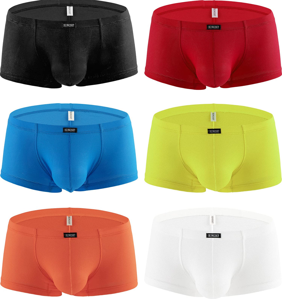 iKingsky Herren Atmungsaktive Retroshorts Ausbuchtung Männerstrunks Unterwäsche Sexy Uiedrigen Taill
