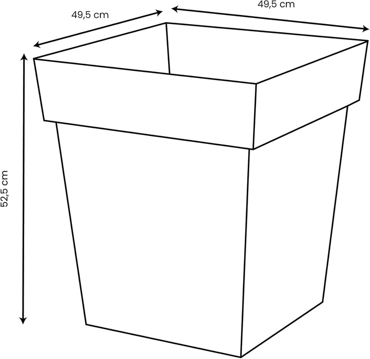 EDA - Blumentopf Toskana, quadratisch, 50 cm – Volumen 87 l – 49,5 x 49,5 x 52,5 cm – Lorbeergrün 49