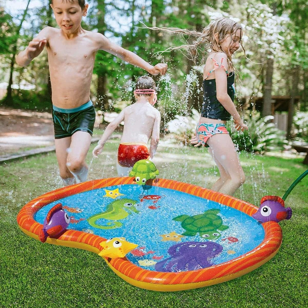 Wasserspielmatte, langlebig, tragbar, aufblasbar Sprinkler Pad Sprinkle und Splash Planschbecken Som