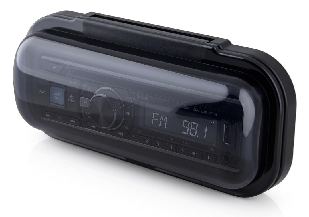 Pyle PLMRCB1 Schutzabdeckung für Radios (wasserdicht, für Boote geeignet) Schwarz, Schwarz