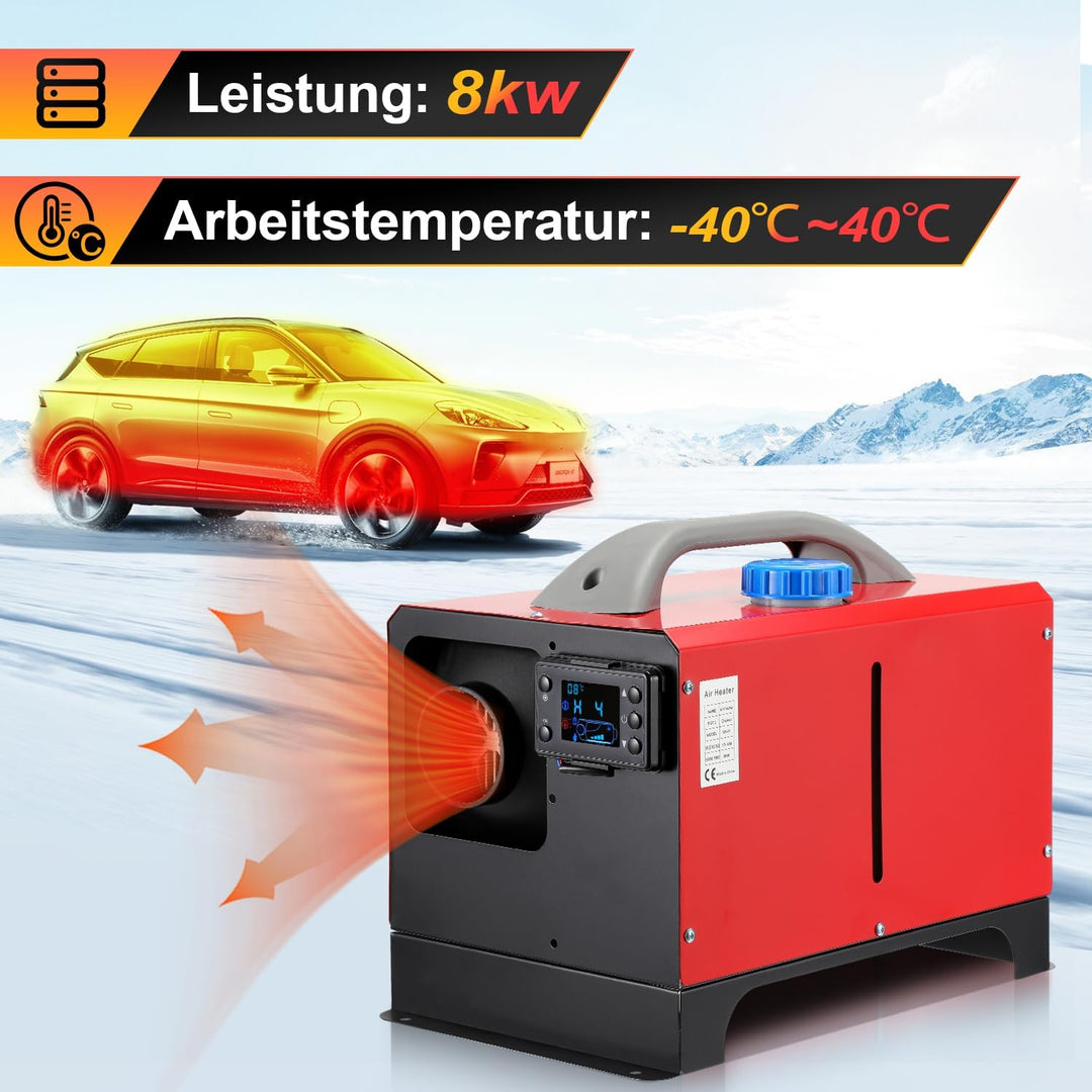 Randaco Standheizung Diesel, All in One 8KW 12V Diesel Lufterhitzer, Luft Dieselheizung mit LCD Moni