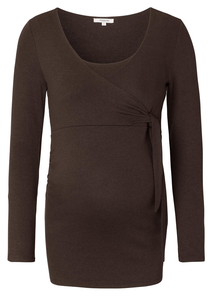 Noppies Damen Elin Ultra Soft Nursing Top Ls T-Shirt XXL Coffee Bean - P664, XXL Coffee Bean - P664