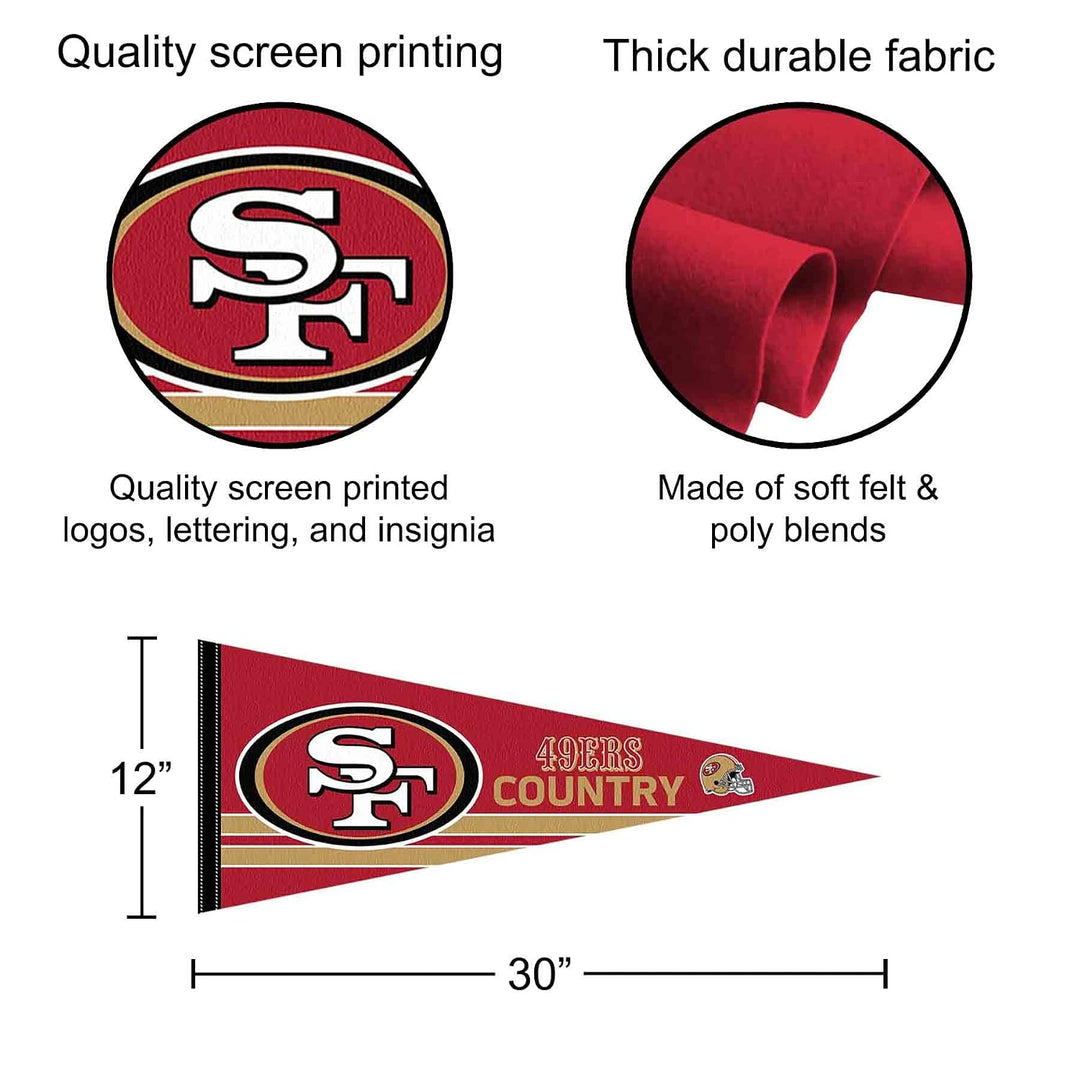 WinCraft San Francisco 49ers Niners Country Pennant Banner Flag
