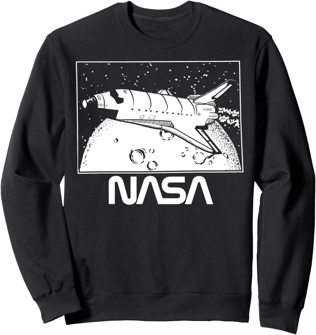 NASA Shuttle Over The Moon Logo Poster Sweatshirt