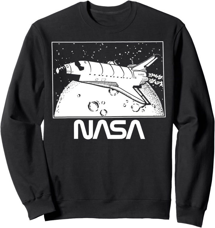 NASA Shuttle Over The Moon Logo Poster Sweatshirt