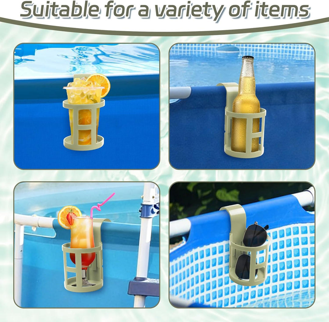 4 Stück Pool Getränkehalter, Poolrand Bierhalter, Schwimmbecken Becherhalter, Wasserbecher Hängehalt