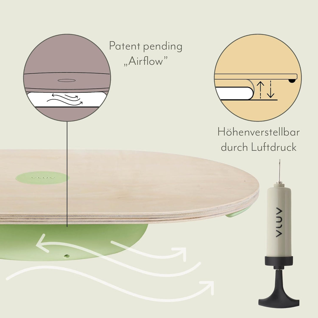 VLUV® VIPPA Balance Board aus Holz - Balanceboard für Stehschreibtisch und Home Office | Wackelbrett