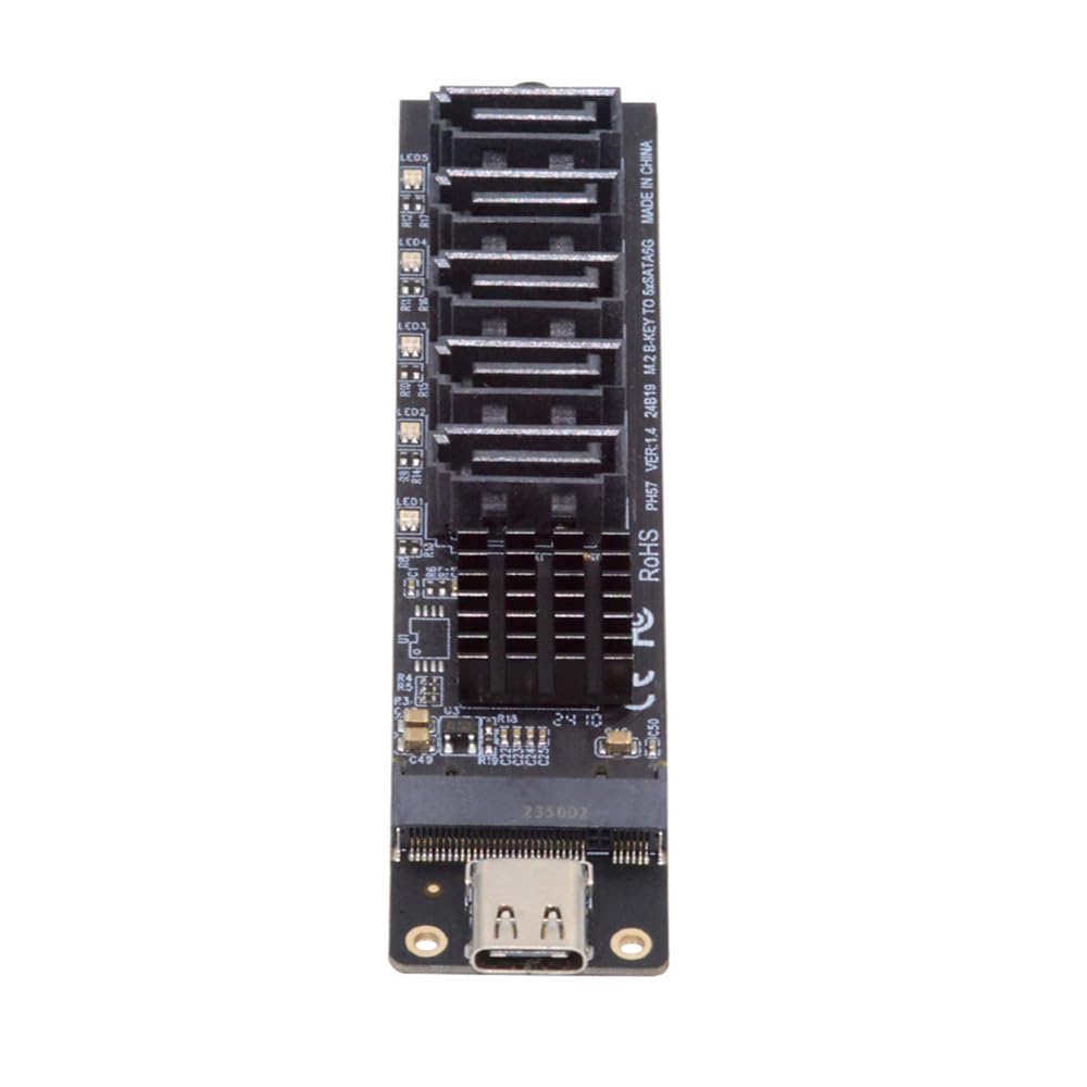 NFHK 10Gbps USB-C Typ-C zu NGFF Schlüssel B+M SATA 6Gbps 5 Ports Adapter Konverter PM Port Multiplie