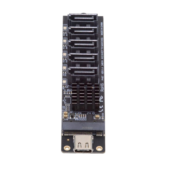 NFHK 10Gbps USB-C Typ-C zu NGFF Schlüssel B+M SATA 6Gbps 5 Ports Adapter Konverter PM Port Multiplie