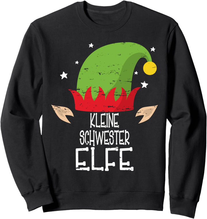 Geschenk Kleine Schwester Elfe Familien Outfit Weihnachten Sweatshirt