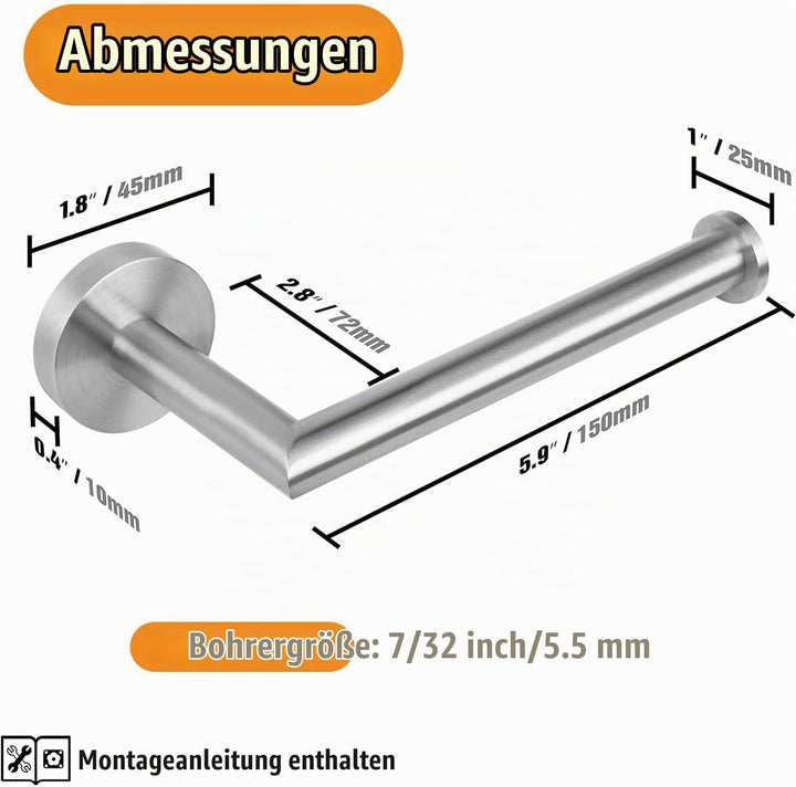 HITSLAM Toilettenpapierhalter, WC Edelstahl Klopapierhalter für Küche und Badzimmer Toilette Toilett