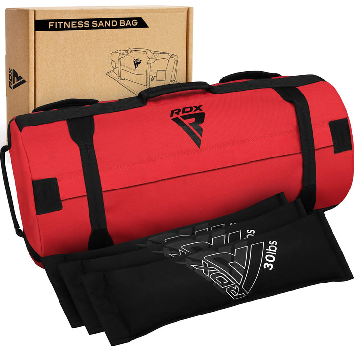 RDX Gewichtete Sporttasche für Krafttraining, Gewichtssack mit 8 Griffe, Gewicht Sandbag ungefüllten