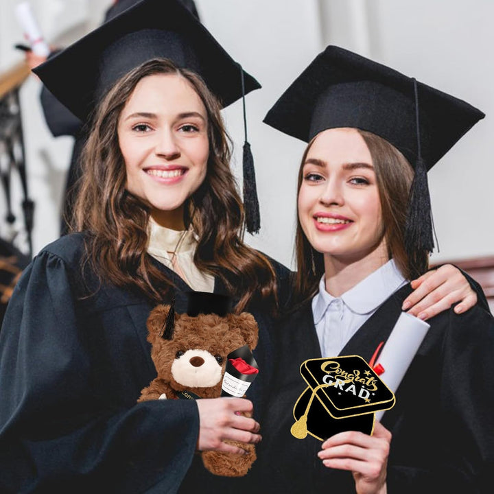 Hpbaggy Teddybär Plüschtier,Examensbär,Teddy Plüschbär mit Diplom und Doktorhut,Bachelor Abschluss G