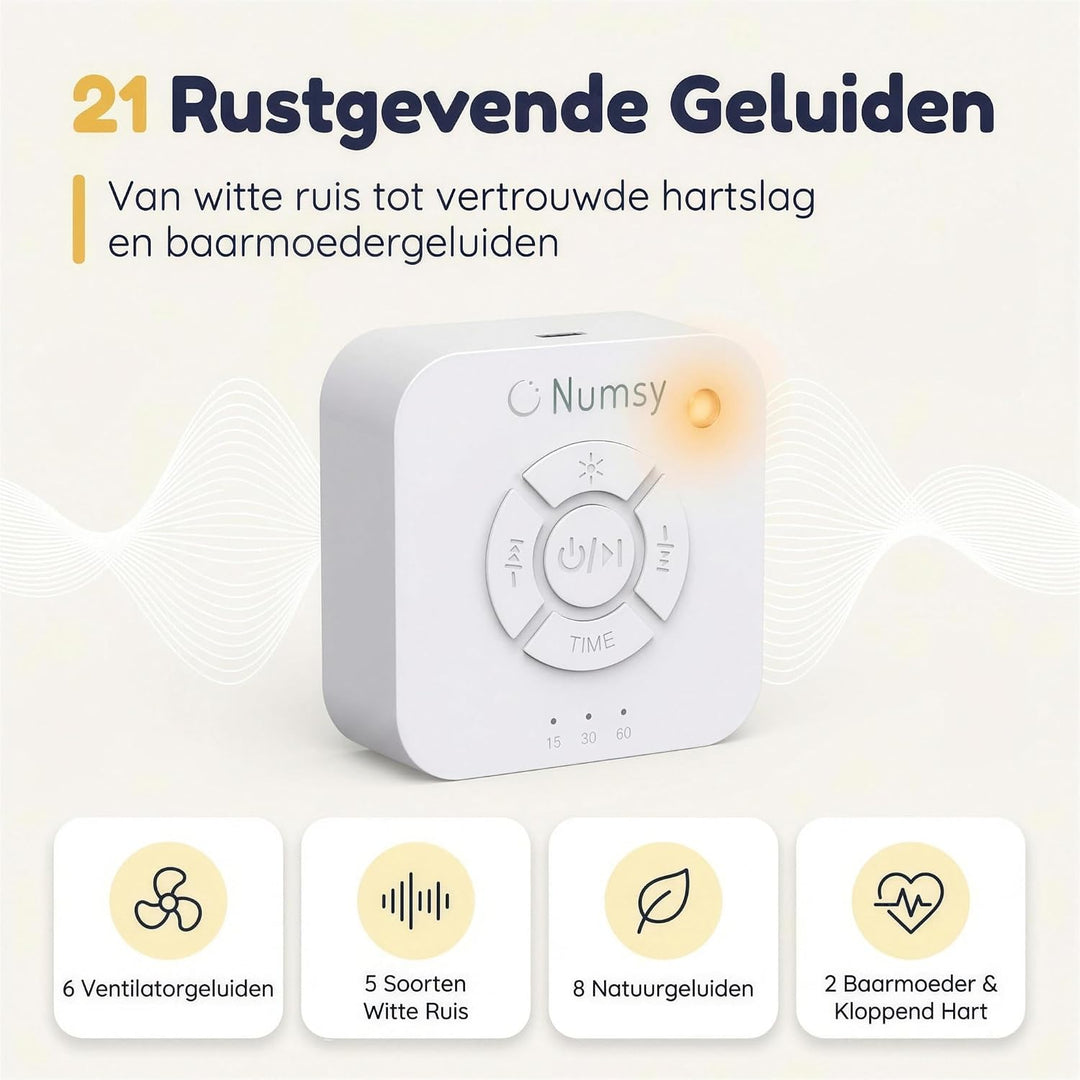 Numsy Original White Noise Machine Baby - Witte Ruis Baby - Slaaphulp