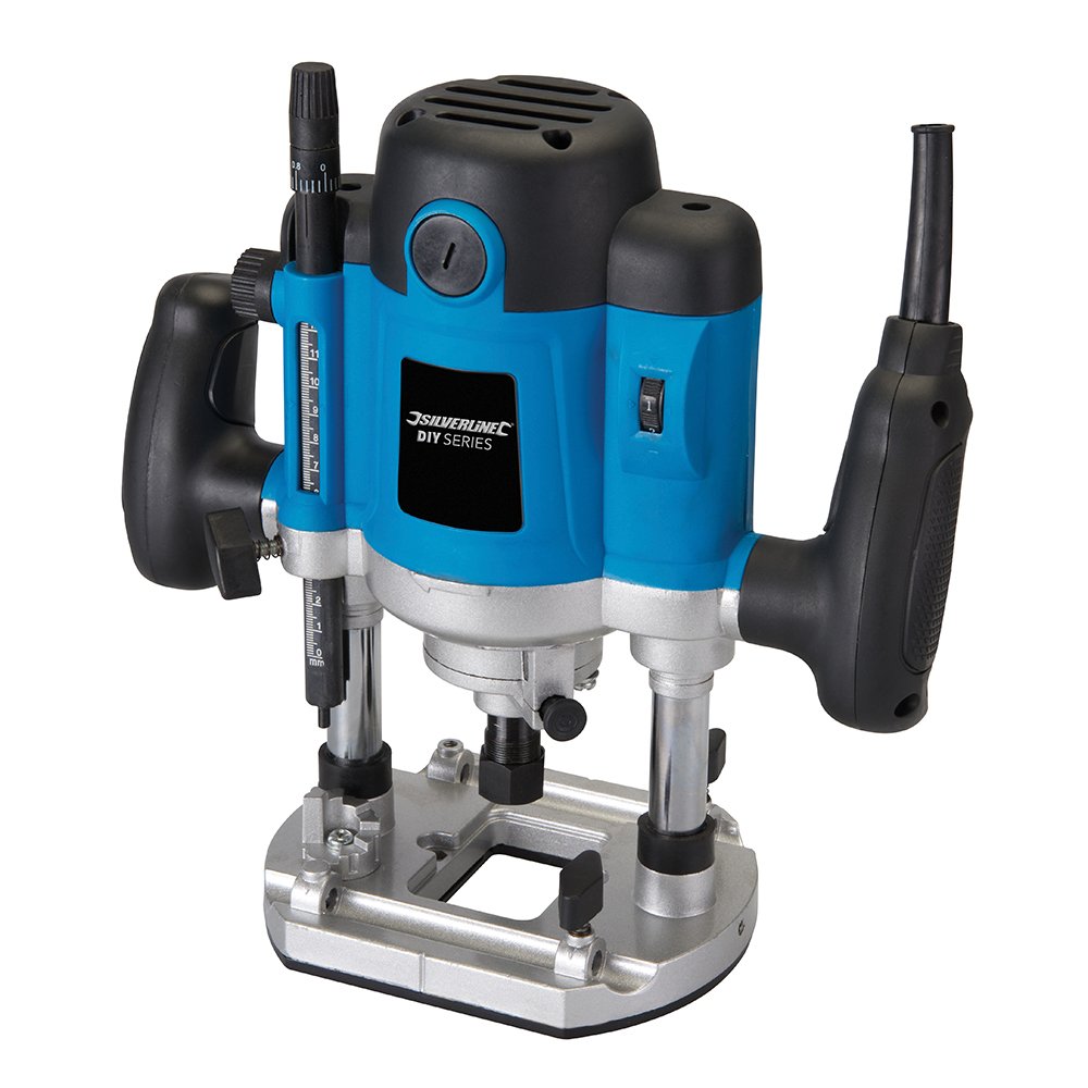 Silverline 264895 Heimwerker-Oberfräse, 1500 W, 1/2 Zoll 1 Einheitsgrösse, 1 Einheitsgrösse