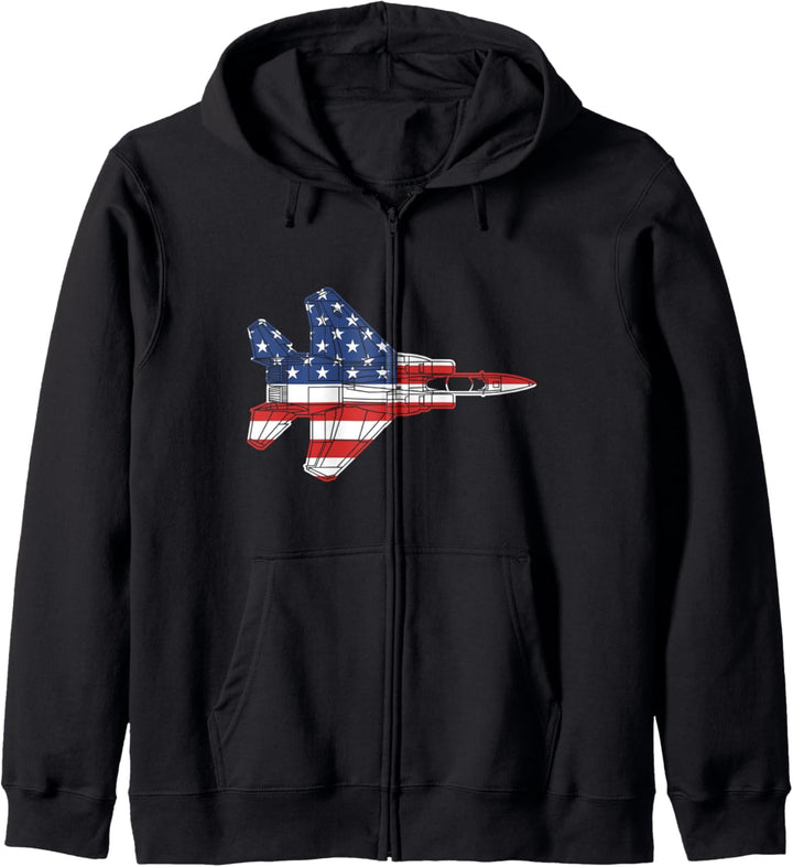 F-15 Eagle Kämpfer Jet Flugzeug Amerikanische Flagge F15 Kapuzenjacke