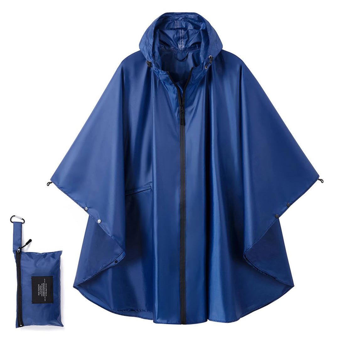 COLFEZY Crozylife Einheitsgrösse Unisex Wasserdichter Regenponcho mit Kapuze und Taschen Leichter tr
