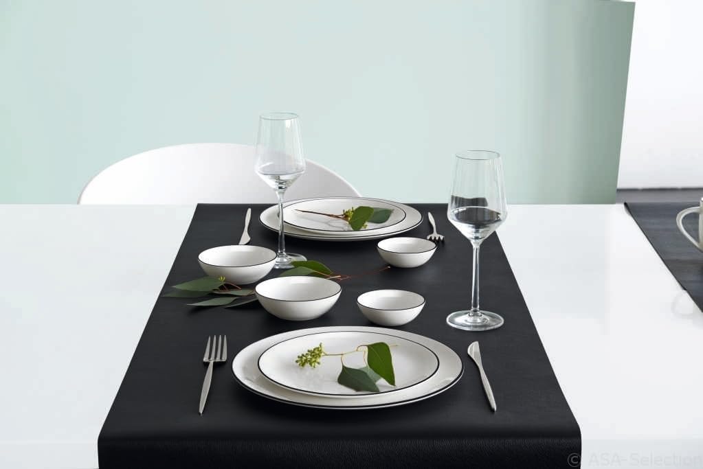 à table ligne noire Pasta-/Suppenteller 22 cm, Weiss