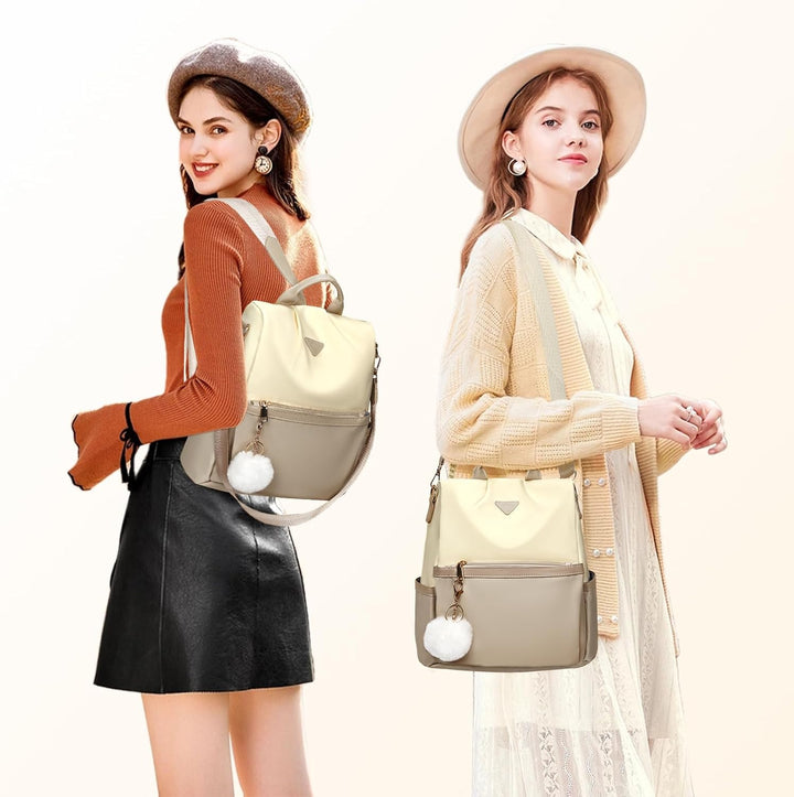 Leathario Rucksakck Damen klein,Diebstahlsicher Cityrucksack,PX4 Wasserdichtere Rucksackhandtasche,E