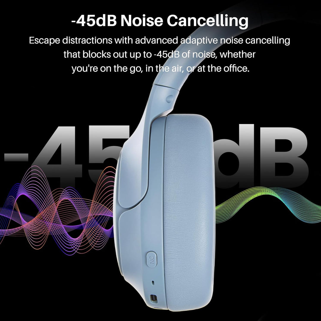 TOZO HT3 Kopfhörer Kabellos Bluetooth Over Ear, Noise Cancelling Kopfhörer mit 5 Mics,90 Std, Hi-Res