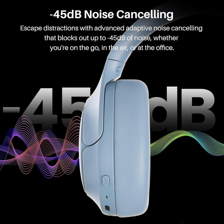 TOZO HT3 Kopfhörer Kabellos Bluetooth Over Ear, Noise Cancelling Kopfhörer mit 5 Mics,90 Std, Hi-Res