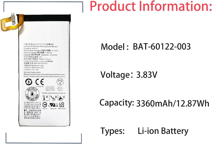 Aousavo BAT-60122-003 ersatz akku Kompatibel mit BlackBerry Priv STV-100 mit Free Toolkit