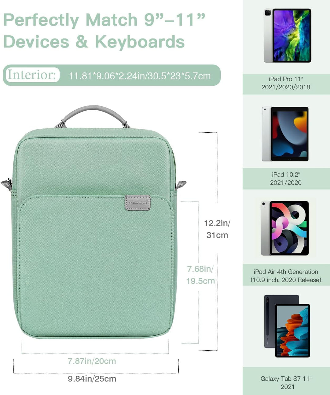 MoKo 9-11" Tablet Tasche Hülle, Tragetasche für iPad Pro 11 M2 2022-2018/iPad 10. 10,9 2022/iPad Air