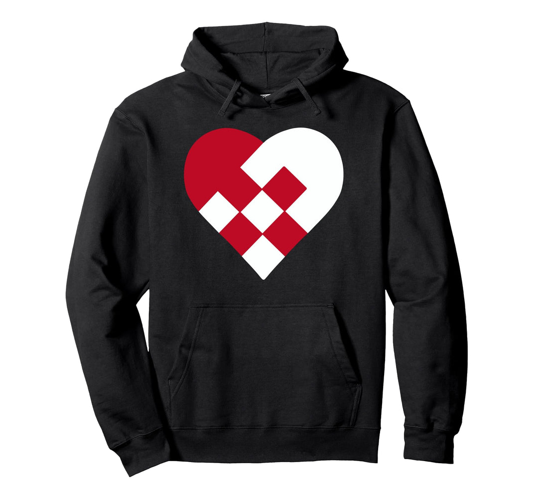 Julehjerte Dänische Plissee Weihnachtsherzen Pullover Hoodie