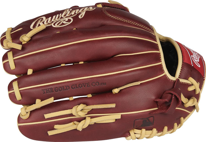 Rawlings Sandlot Baseball-Handschuh-Serie Rechte Hand Wurf Outfield 32,4 cm – Pro H Web – Burgunderr