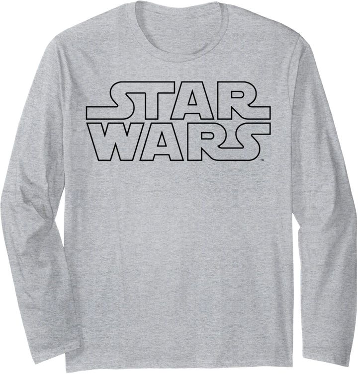 Star Wars Classic Original Straight Up Outline Logo Langarmshirt