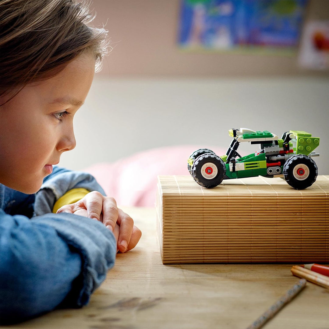 LEGO 31123 Creator 3-in-1 Geländebuggy, Quad, Kompaktlader, Spielzeug-Fahrzeuge für Kinder ab 7 Jahr