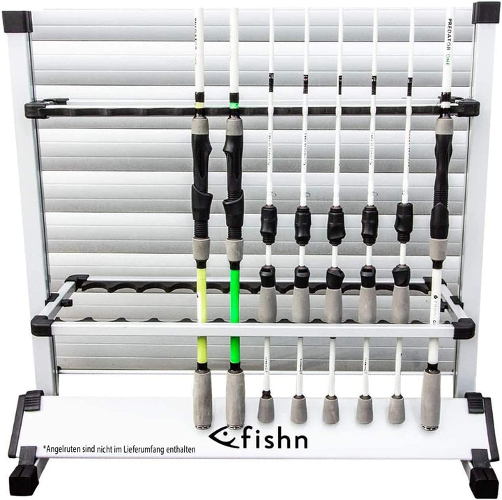 FISHN® Rutenständer für 24 Angelruten aus hochwertigem Aluminium, Rutenhalter, Angelrutenhalter - 72