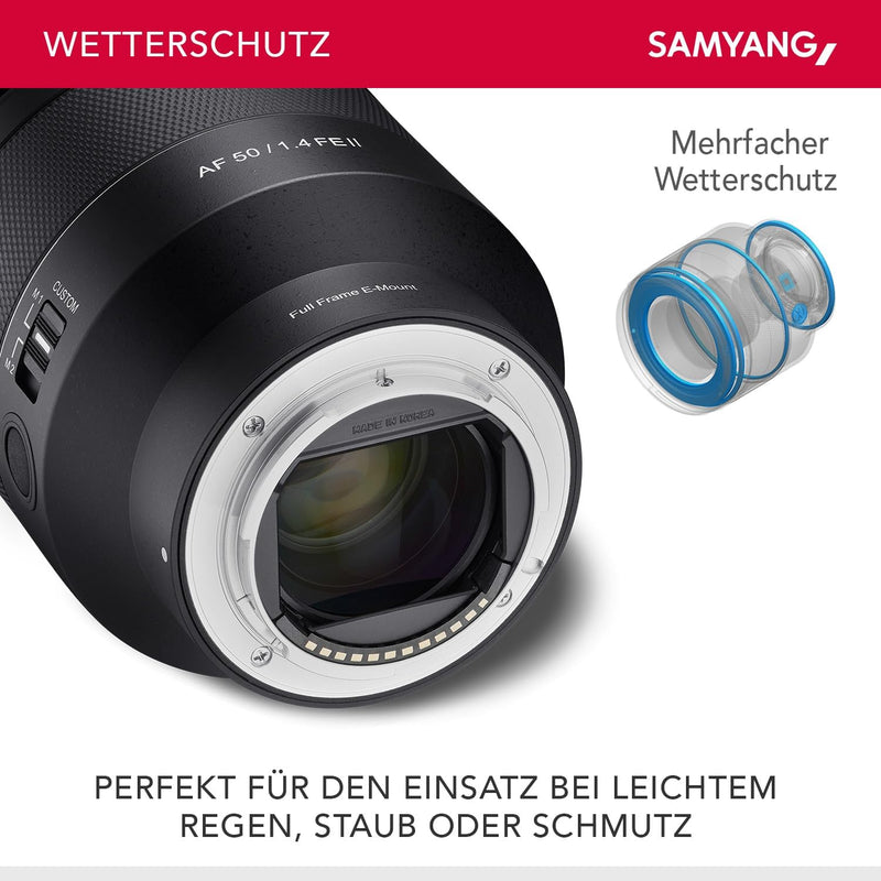 SAMYANG AF 50mm F1,4 II FE für Sony E + Samyang Lens Station – Standard Autofokus Objektiv für spieg