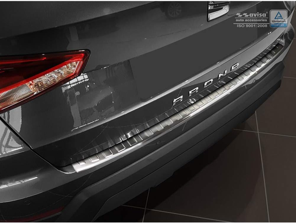 Avisa Edelstahl Heckstossstangenschutz kompatibel mit Seat Arona 2017-2021 & Facelift 2021- 'Ribs'