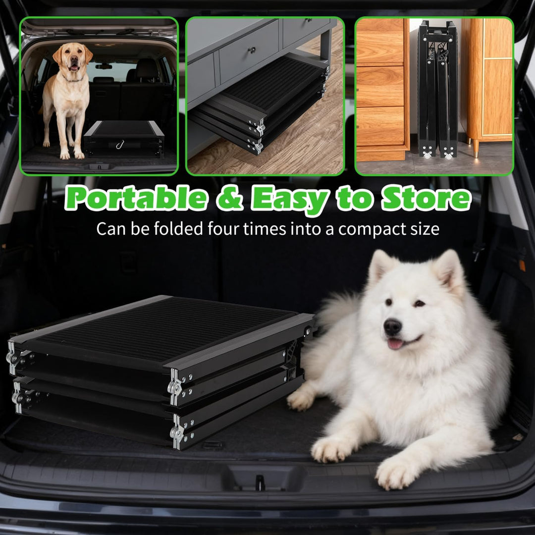 Nobleza - Hunderampe Auto klappbar 170cm, Klappbare Hunderampe mit Anti-Rutsch-Oberfläche, Hunderamp